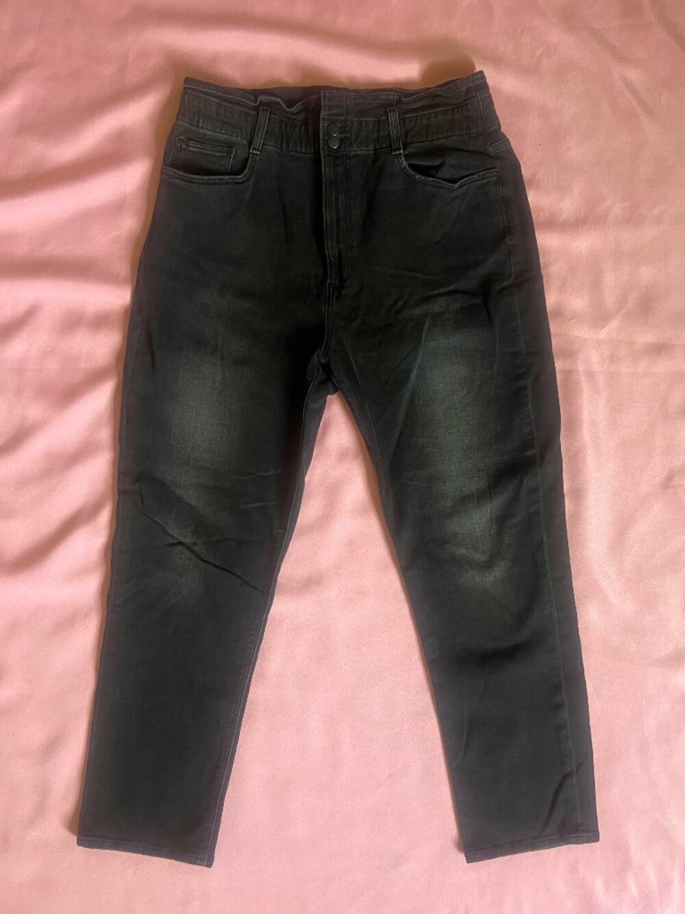 Joe's Jeans Paper Bag Waist Black Straight Leg Jeans